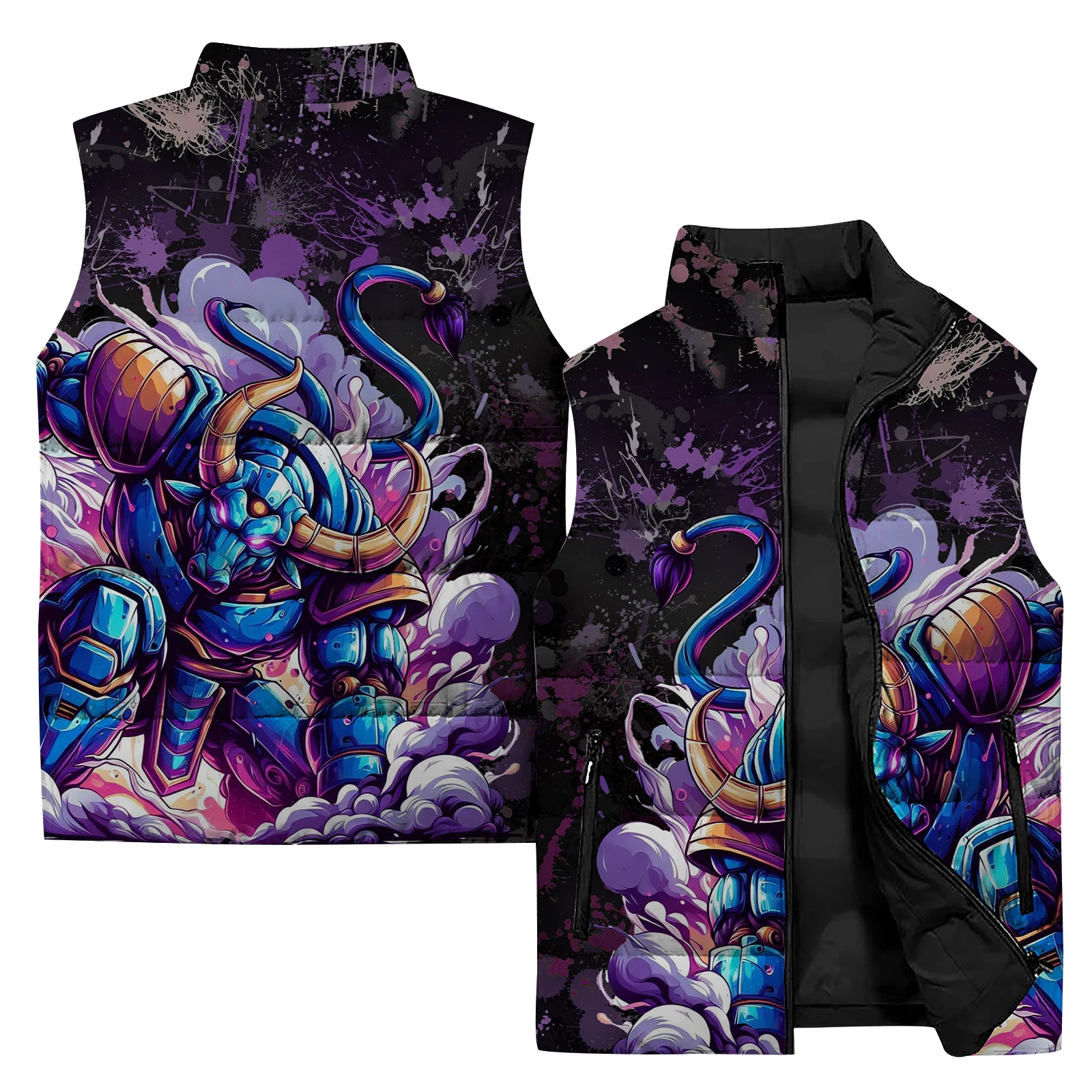 thumbnail image 1 of Chaqueta sin mangas con estampado 3D para hombre, nueva chaqueta de ciclismo para deportes al aire libre, cortavientos, chaleco informal de moda para hombre, invierno 2024, 1 of 4
