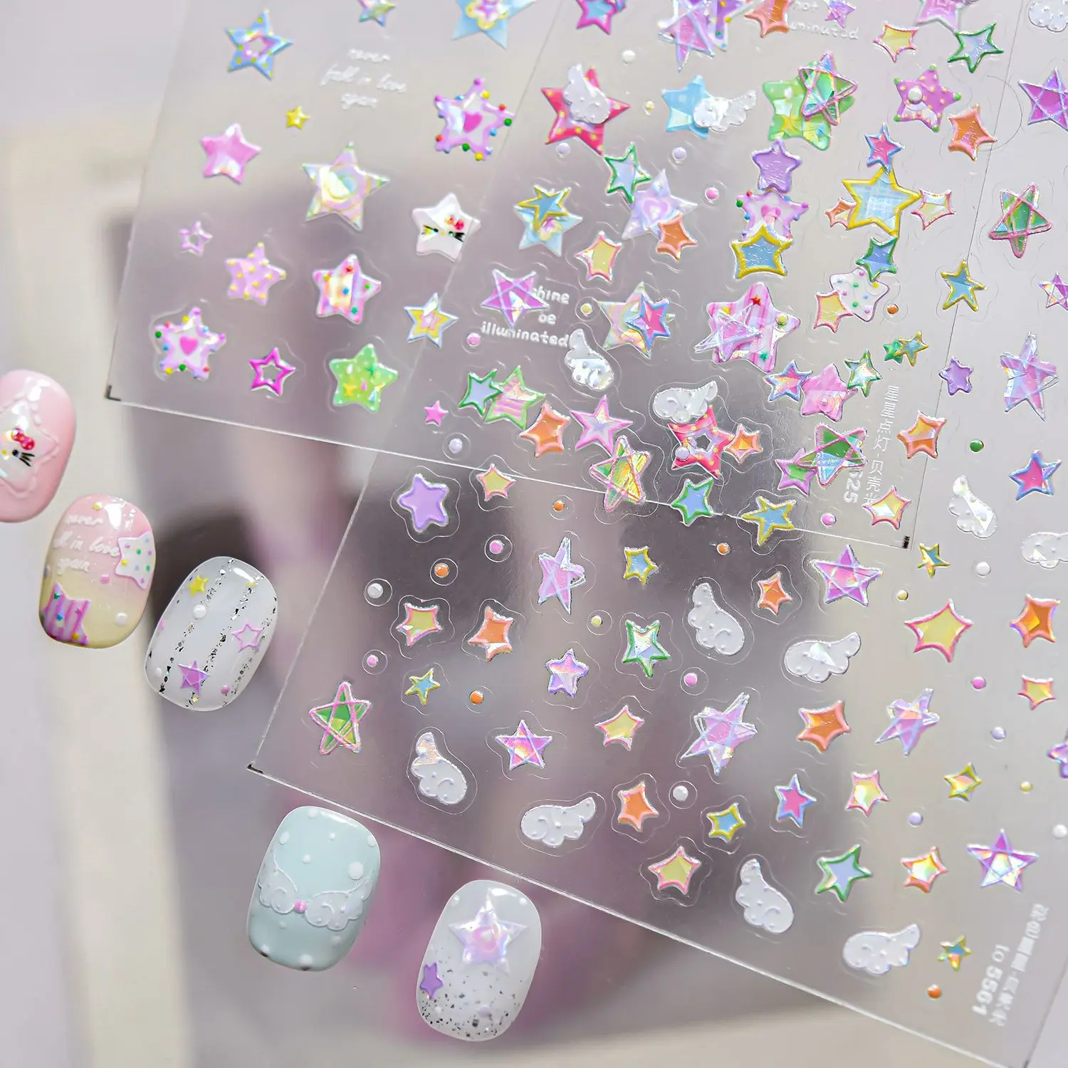Colourful Pentagram Shimmering Five-pointed Star Colored Dots Starburst ...