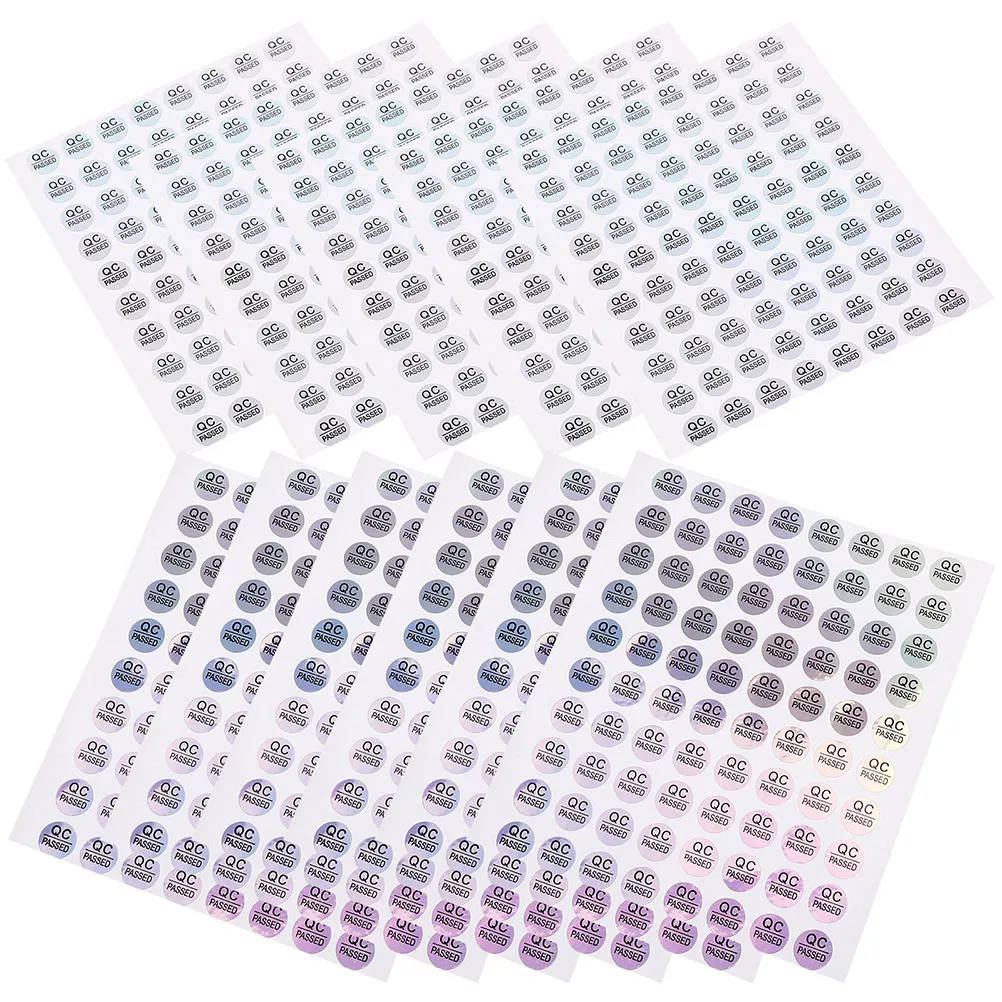 1600Pcs Qc 통과 라벨 자체 접착식 컬러 품질 테스트 스티커 창고 배송 검사 태그 품질 테스트 라벨