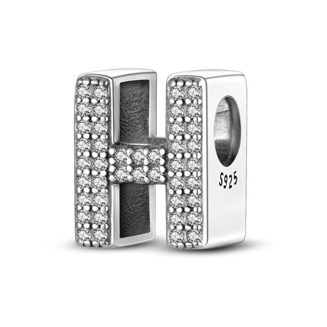 Sale 100% 925 Silver Color 26 letters A-Z series Charm Bead Fit Original Pandora Bracelet Bangle For Women Jewelry Gift 2022