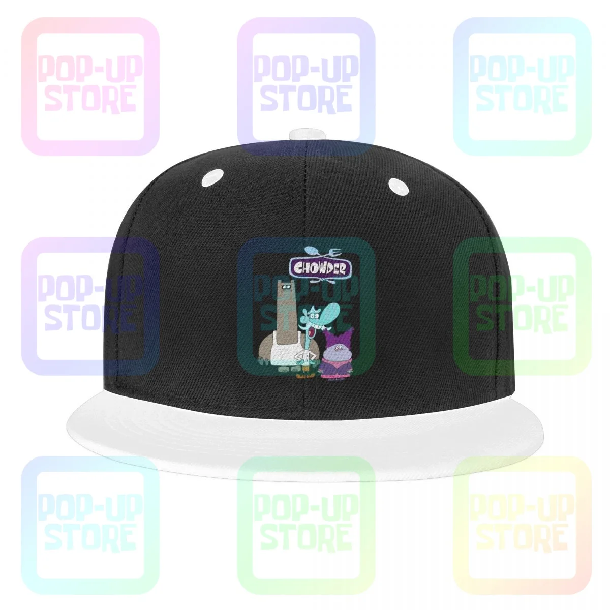 Chowder Cartoon Logo Schnitzel Mung Daal Chef Snapback Cap Colorful