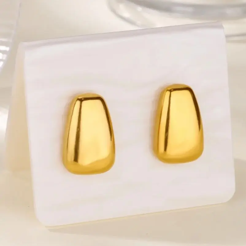 Stainless Steel Geometric Square Stud Earrings For Women Men