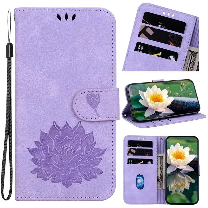 Genuine Leather Phone Wallet Case with Lanyard Attachment