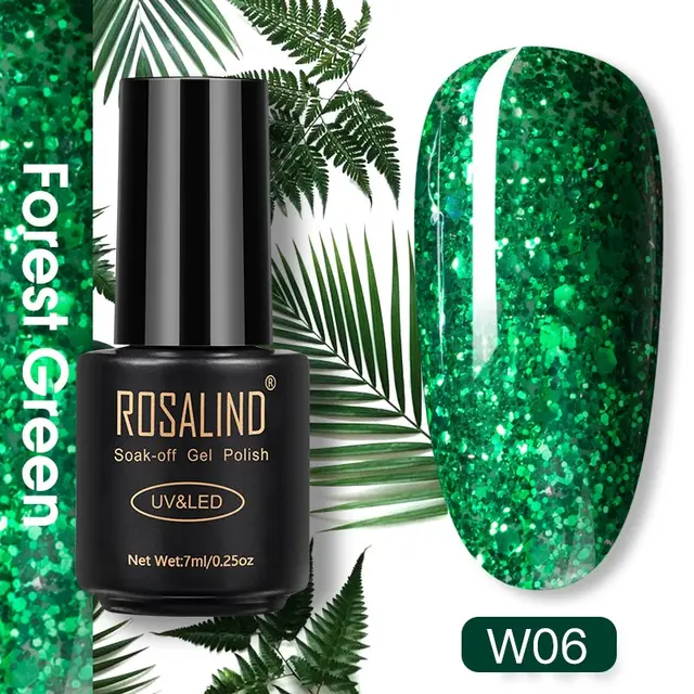 ROSALIND Nail Gel Polish Glitter Series Gel Varnishes All For Manicure Soak Off UV Lamp Nails Art Semi Permanent Gel Polish RAW06