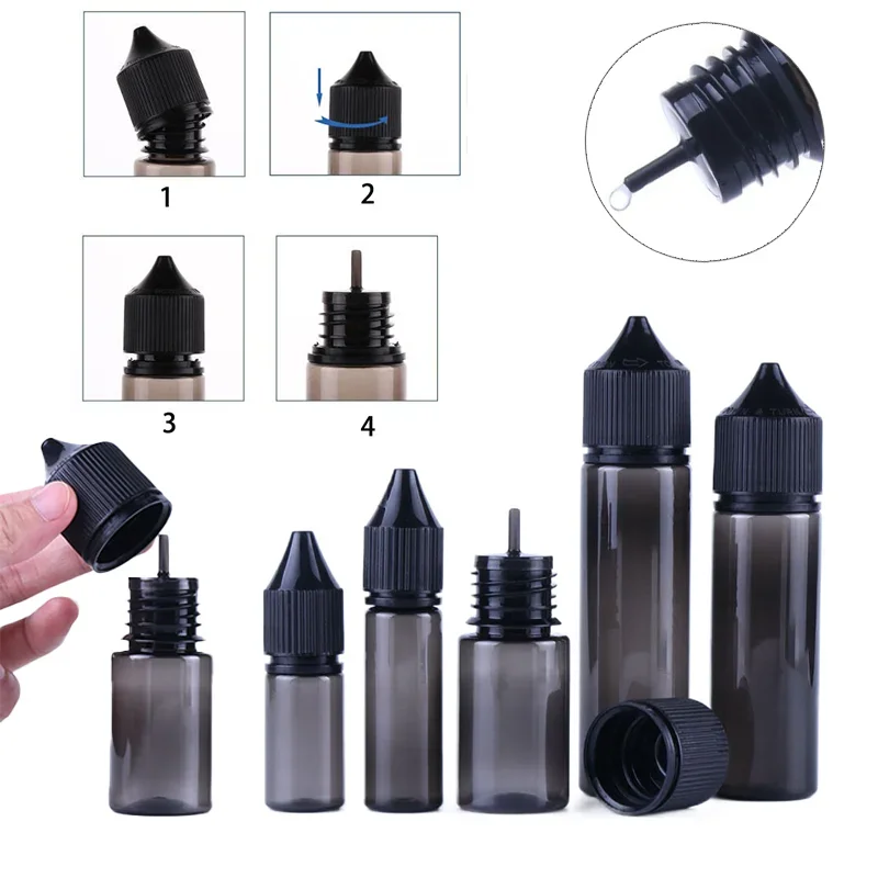 Botellas PET 20 Ml Con Cuentagotas - 10 Unidades Negras Transparentes, Herméticas Y Fáciles De Usar Para Aceites Y Líquidos