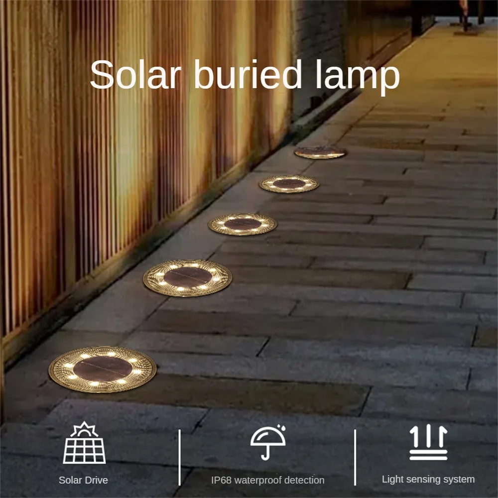Description Picture 6 of itemIP68 Waterproof LED Outdoor Solar Power Ground Light Lighting Control Path Deck Lights Yard Driveway Lawn Garden Decoration Lamp