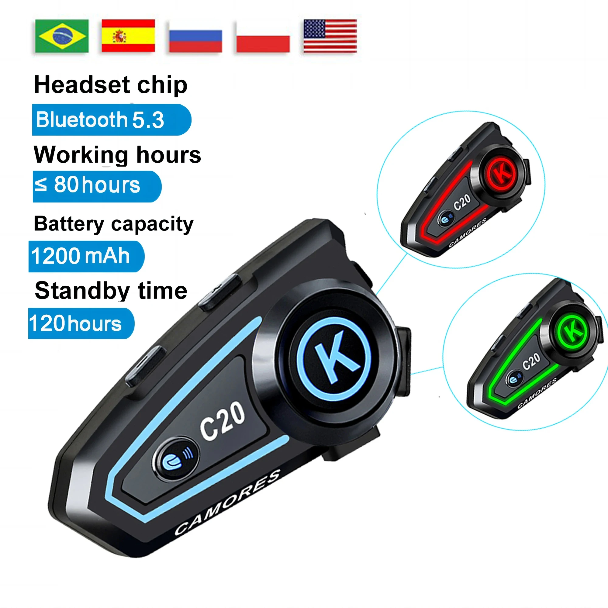 

Bluetooth-гарнитура для мотоциклетного шлема, Ipx7 Bt5.3, водостойкая