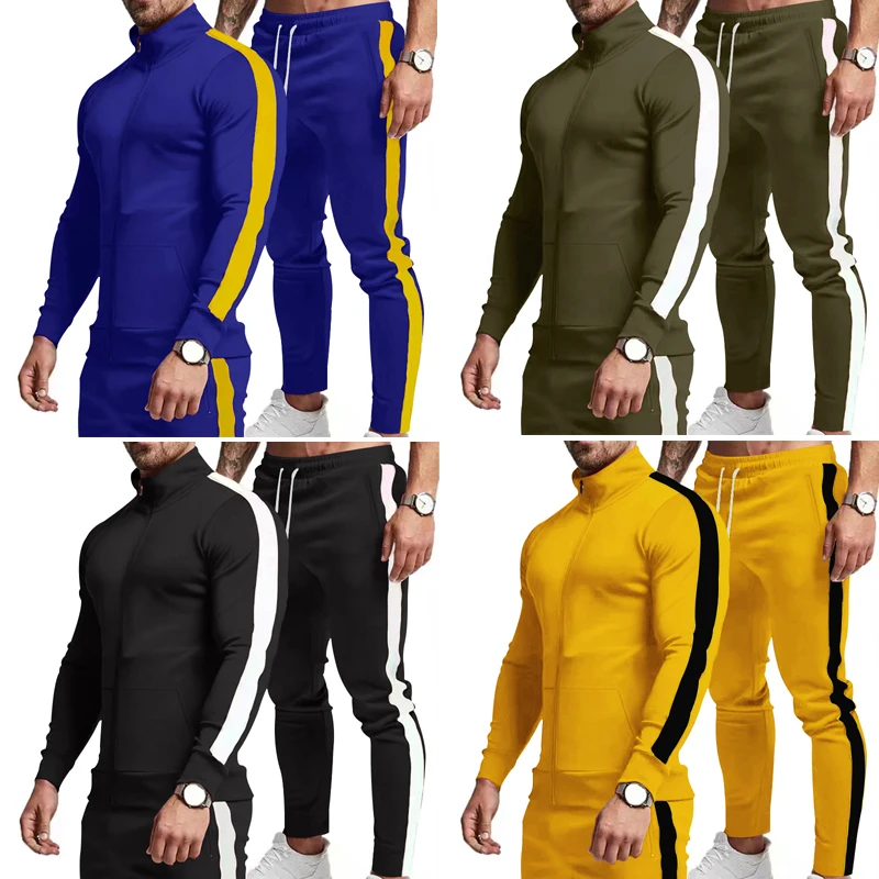 

Мужской весенне-осенний спортивный костюм для спортзала, повседневный комплект, мужские джоггеры, пуловеры с капюшоном, спортивная одежда + брюки, комплекты из 2 предметов, спортивный костюм для бега