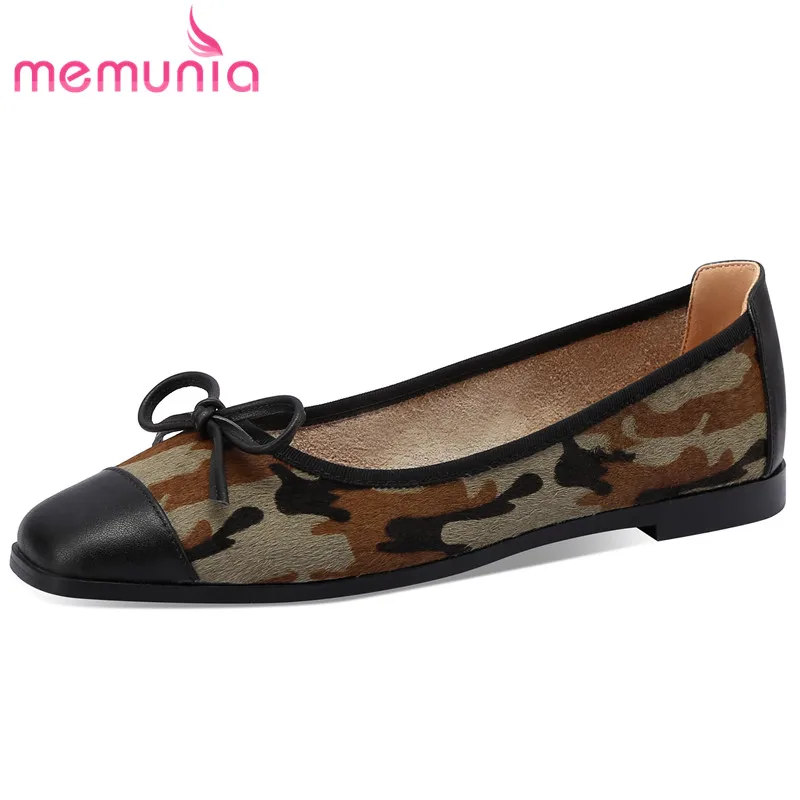 

MEMUNIA 2023 New Size 33-40 Slip On Horsehair Flats Shoes Butterfly Knot Daily Shoes Ladies Mixed Colors Flats