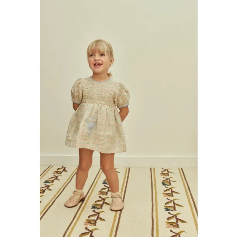 Girls' Tops in Stock 2026 AP New Summer Rompers Baby Embroidered Flower Shirt Flower Bud Pants Baby Color Stripe Crawling Suit - 5