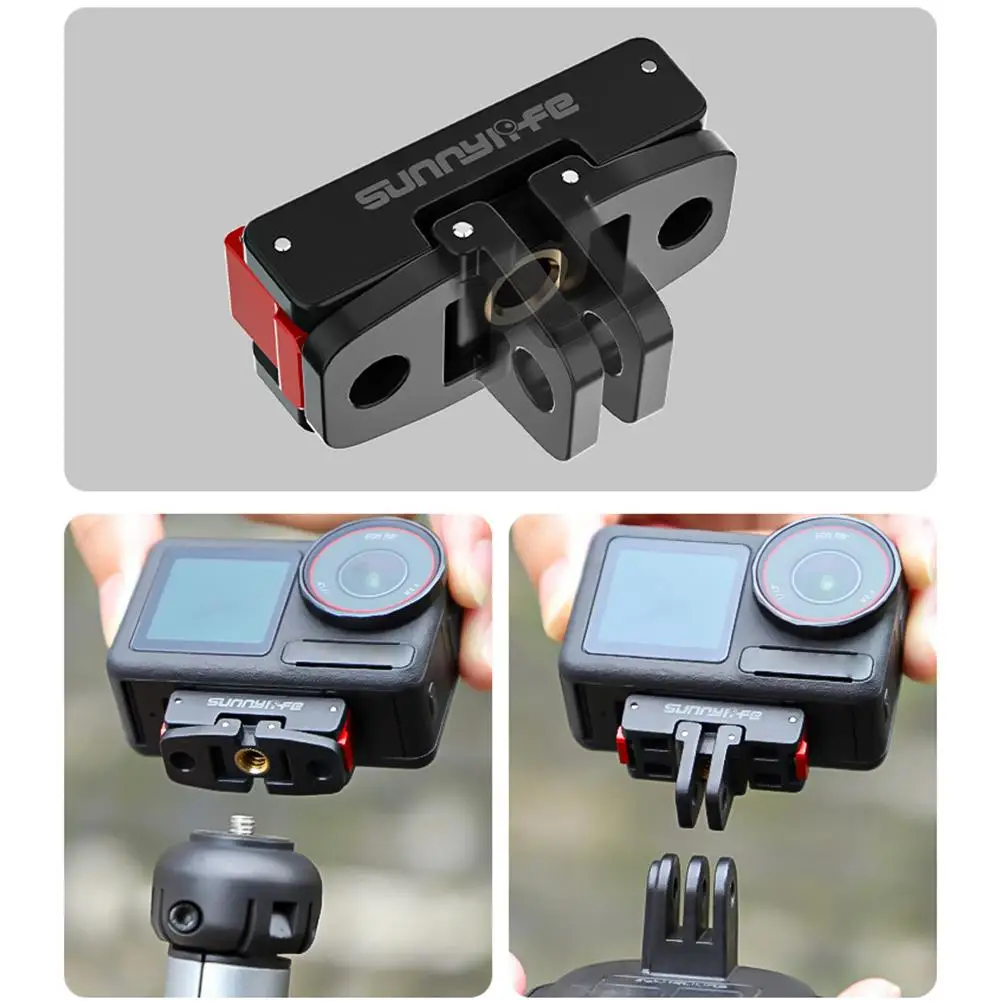 Magnetic Quick Release Adapter Base For DJI Osmo Action 5 Pro Stable Installation Foldable Quick-release Two Claw Mount