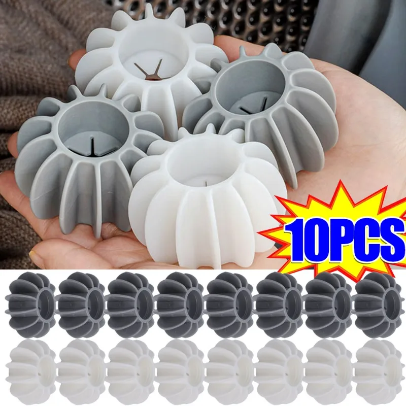 Laundry Ball Laundry Hair Catcher Laundry Balls Silicone Anti-winding Clothes Cleaning Balls Reusable Anti-tangle Cleaning Tools Hair Catcher Laundry Ball 10/1Pcs