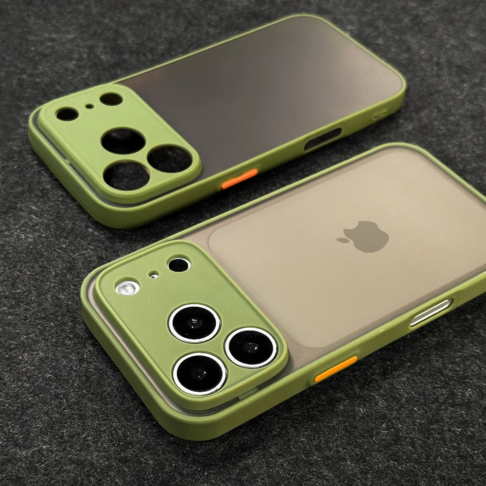Transparent Matte Shock-Resistant Case with Soft Edges and Hard Shell Back Cover