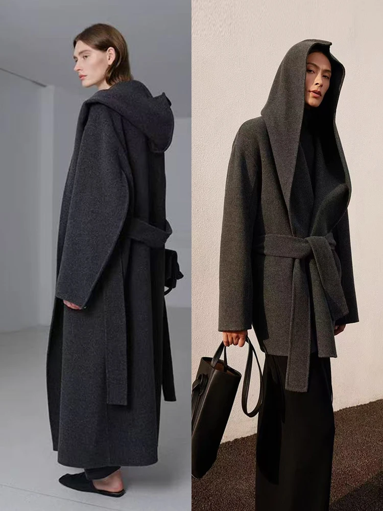 High Quality Lady Temperamental Office Black Premium Heavy Industry Beads Top Woolen Cardigan Coat