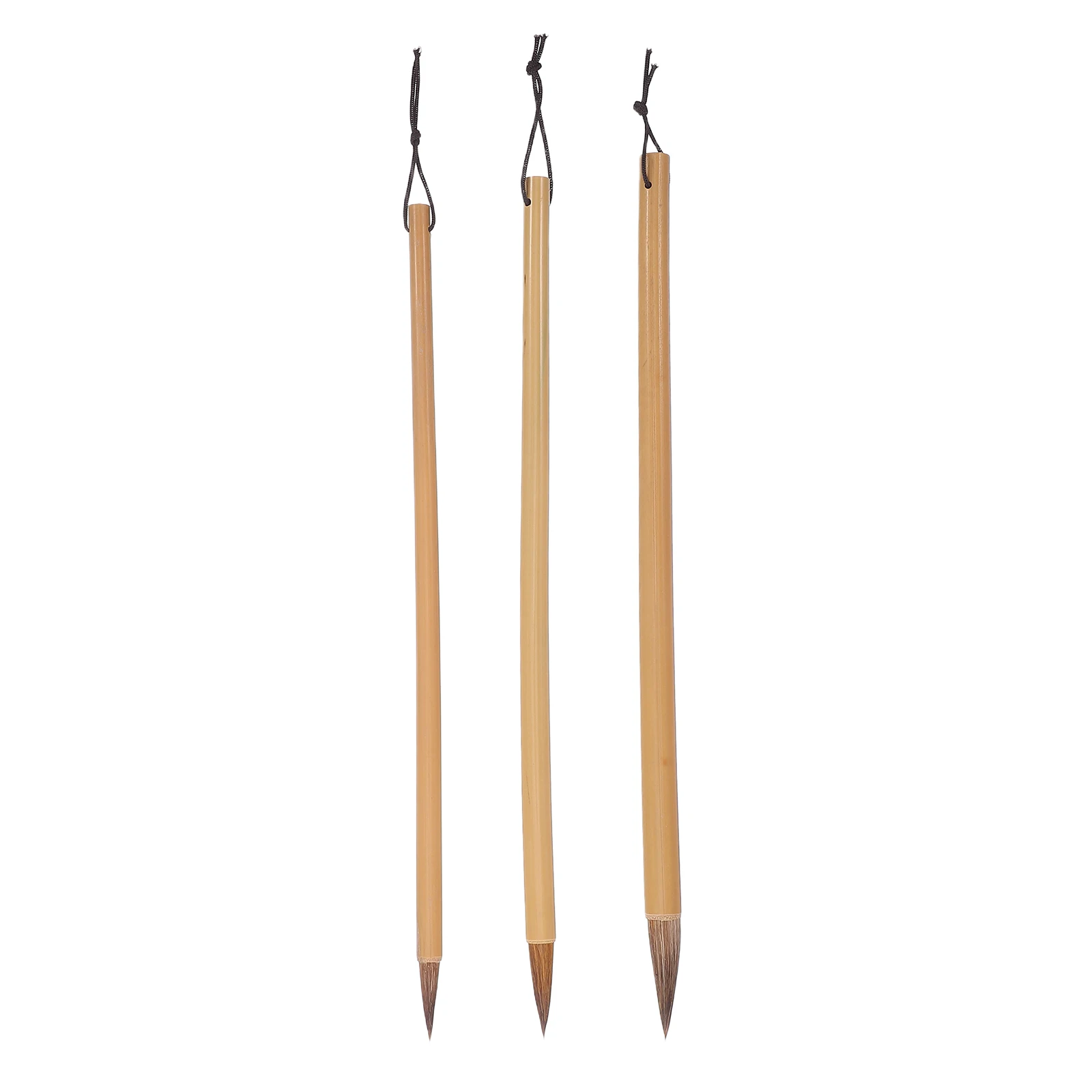 3Pcs 학생용 대나무 서예 붓 전문 늑대털 잉크 붓 중국 일본 수채화 예술 창작용