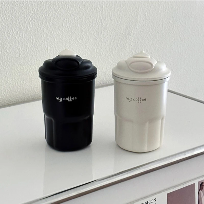 Cute Korean Coffee Cup Thermos With Straw Tumbler 450Ml 20 Cute Korean Coffee Cup Thermos With Straw Tumbler 450Ml