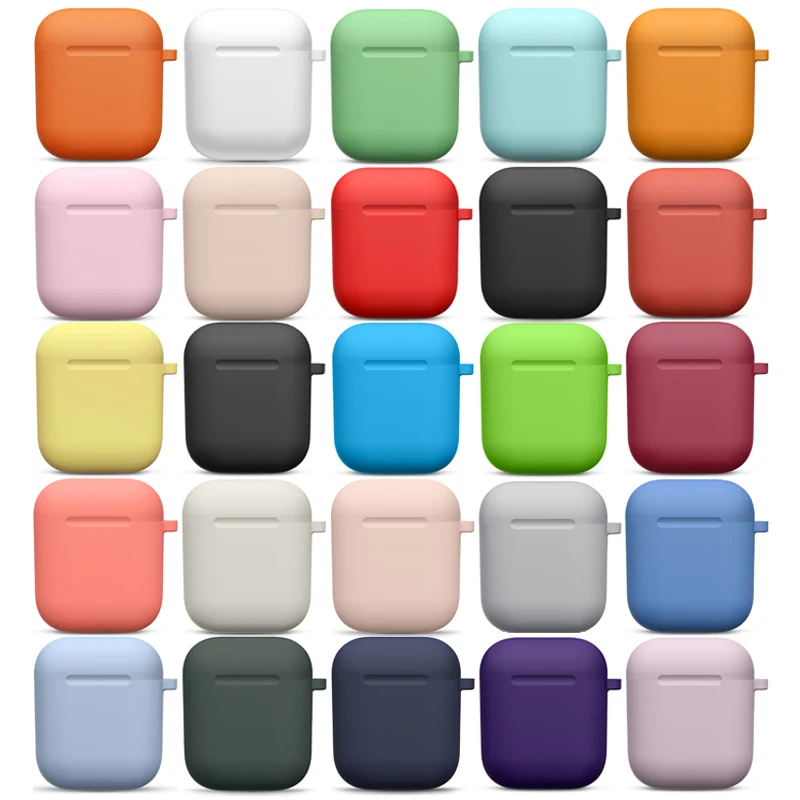 Custodie In Silicone Cover Per Apple Airpods 2 Generation Cover Protettiva Antiurto Per Auricolari Wireless Per Airpods 1 2 Case Box Bags