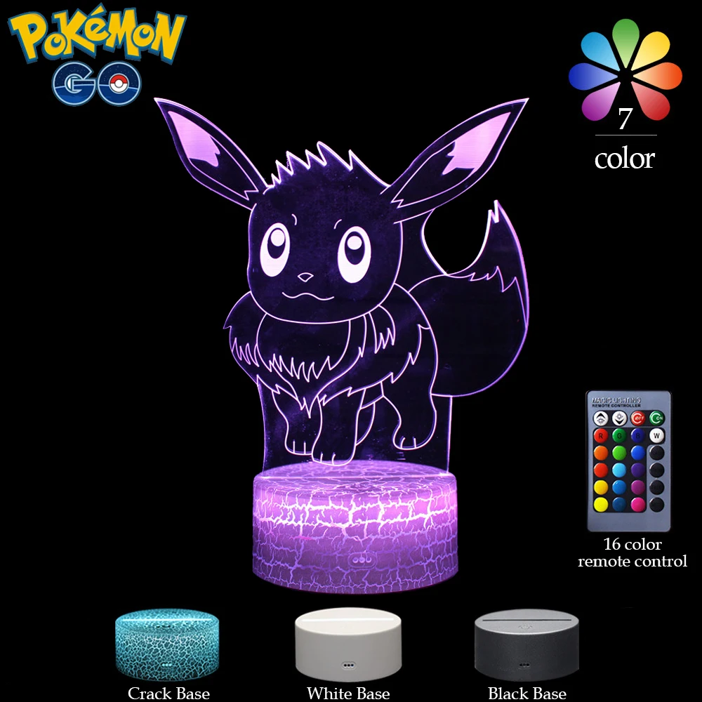 3D Pokemon Espeon Lamp Acrylic LED Night Light 7 Colors Table Lamp Birthday Gift 
