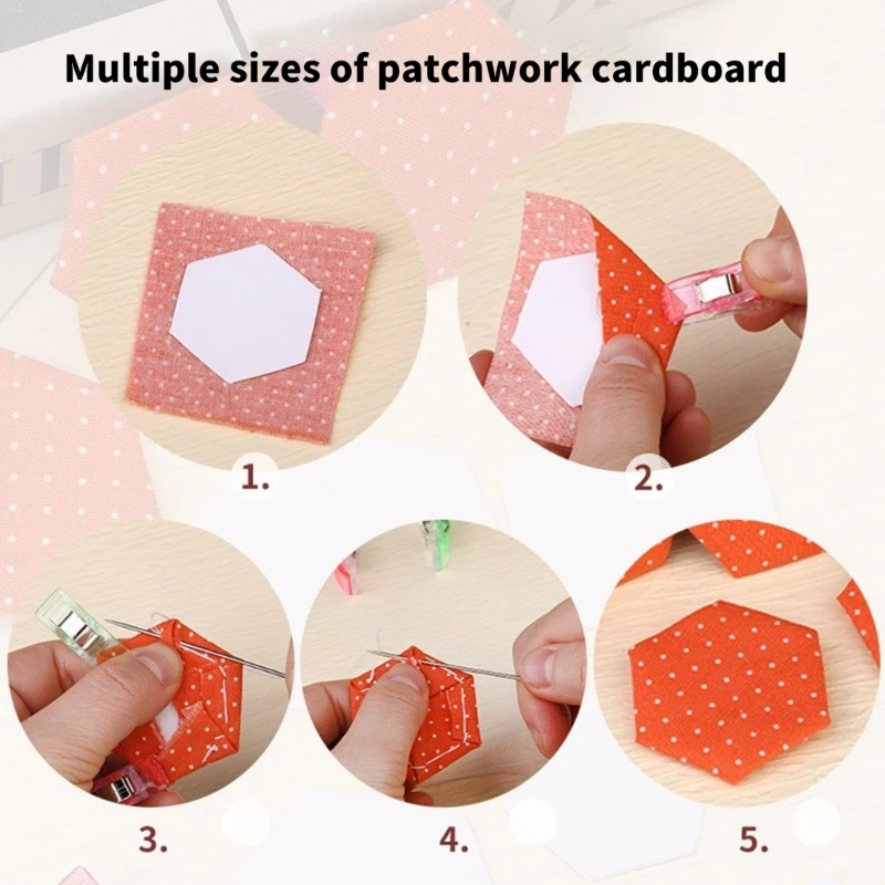 600Pcs Hexagon Paper Piecing Paper for Patchwork Quilting, 6 Different Size Piecing Shape Quilting Templates