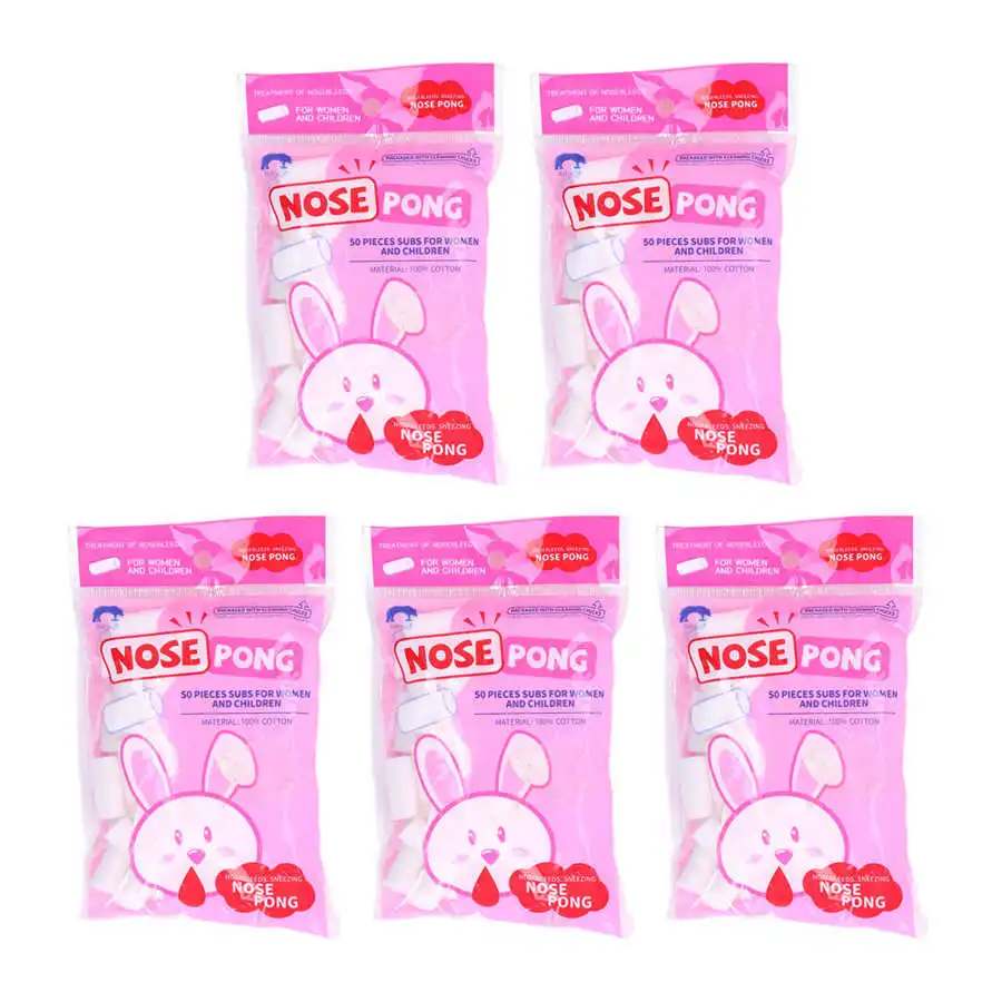5Packs*50Pcs S M L Nosebleed Cotton Pads Rapid Hemostasis Hemostatic Children Nose Clean Cotton Rolls Quickly Stop Nosebleeds