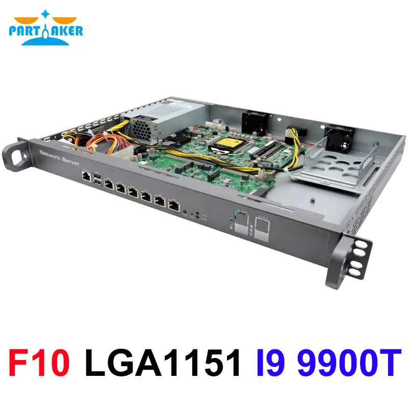 1U Rackmount LGA1151 Intel Core i3 9100 i5 9400 i7 9700 i9 9900T Windows Network Server 6 LAN 2 SFP 2 USB Firewall pfSense pfsense rackmount router os pc with core i7 4770 sfp 4 lan 6 sfp firewall network security 2gb ram 32gb ssd