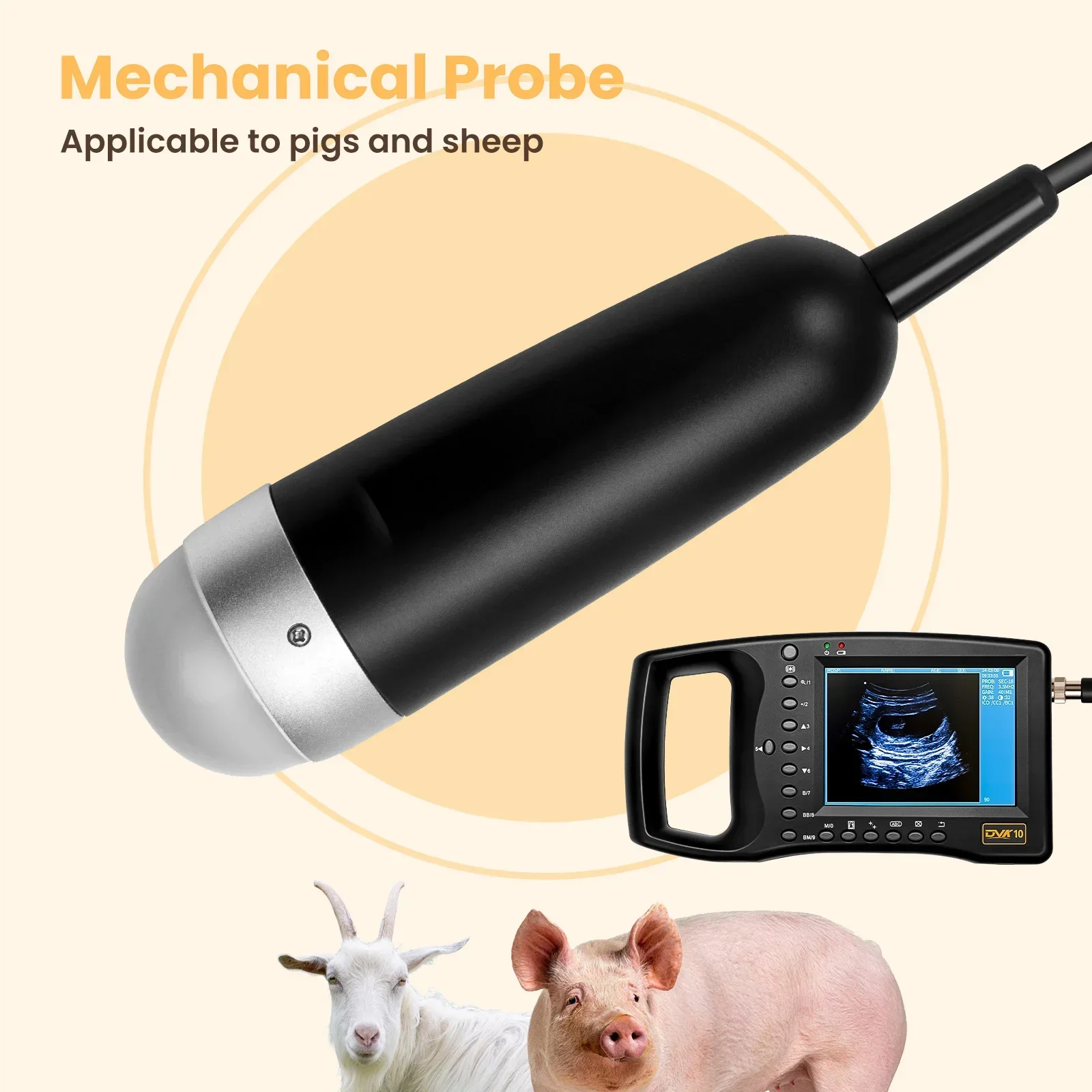 Handheld Ultrasound Machine for Pregnancy Horse Cows & Dog Cats Portable Veterinary Ultrasound Machine 5 Display Modes 4