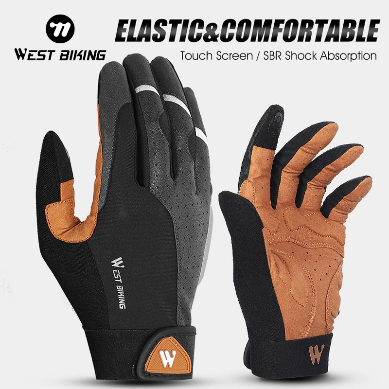 WEST BIKING Cycling Bicycle Gloves Men Women Touch Screen MTB Road Bike Gloves Shockproof Breathable Motorcycle Sports