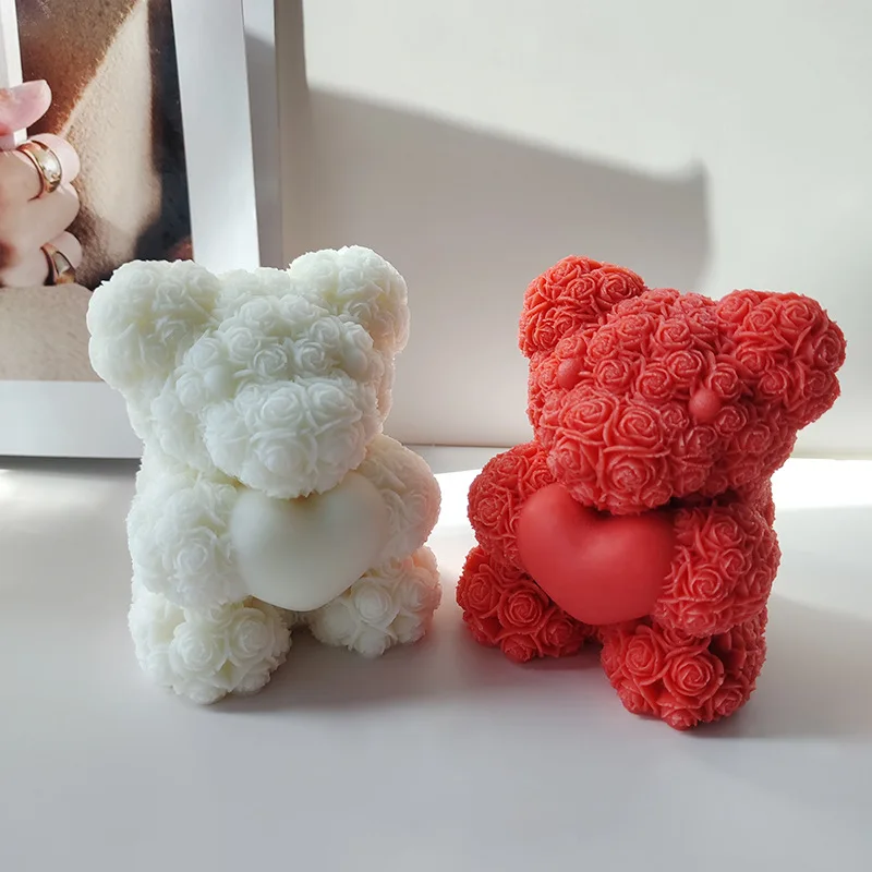  Teddy Bear Candle  Rose Teddy Bear Soy Candle