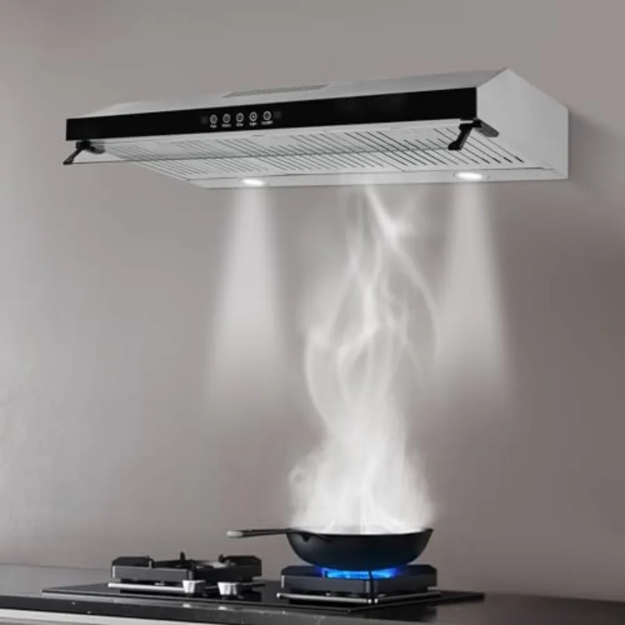 36 inch Under Cabinet Range Hood with 760CFM Adjustable Exhaust Fan Slim Stainless Steel Design for Kitchen Stove Ventilation I