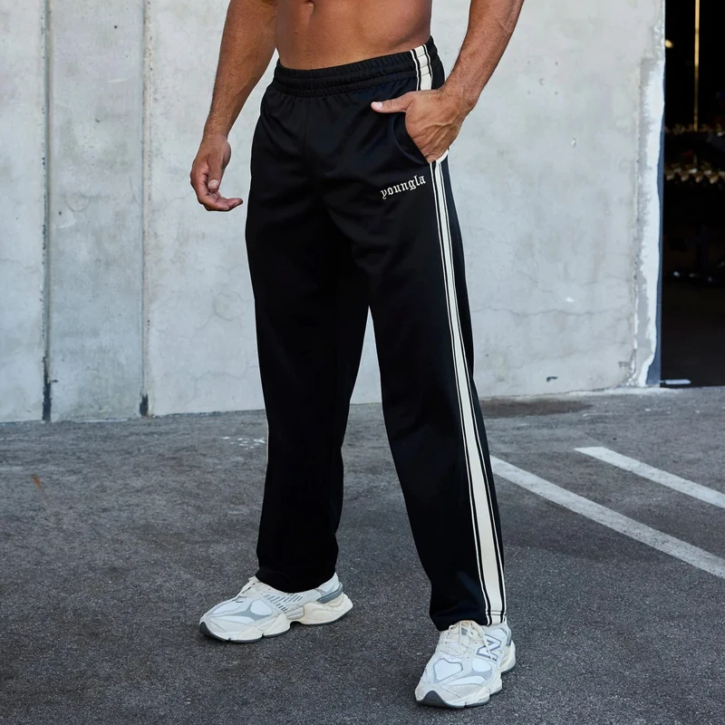 Men's Sweatpants Embroidery New Autumn Winter Joggers Gym Running Sports Fitness Cotton Mid Waist Drawstring Casual Pants Man