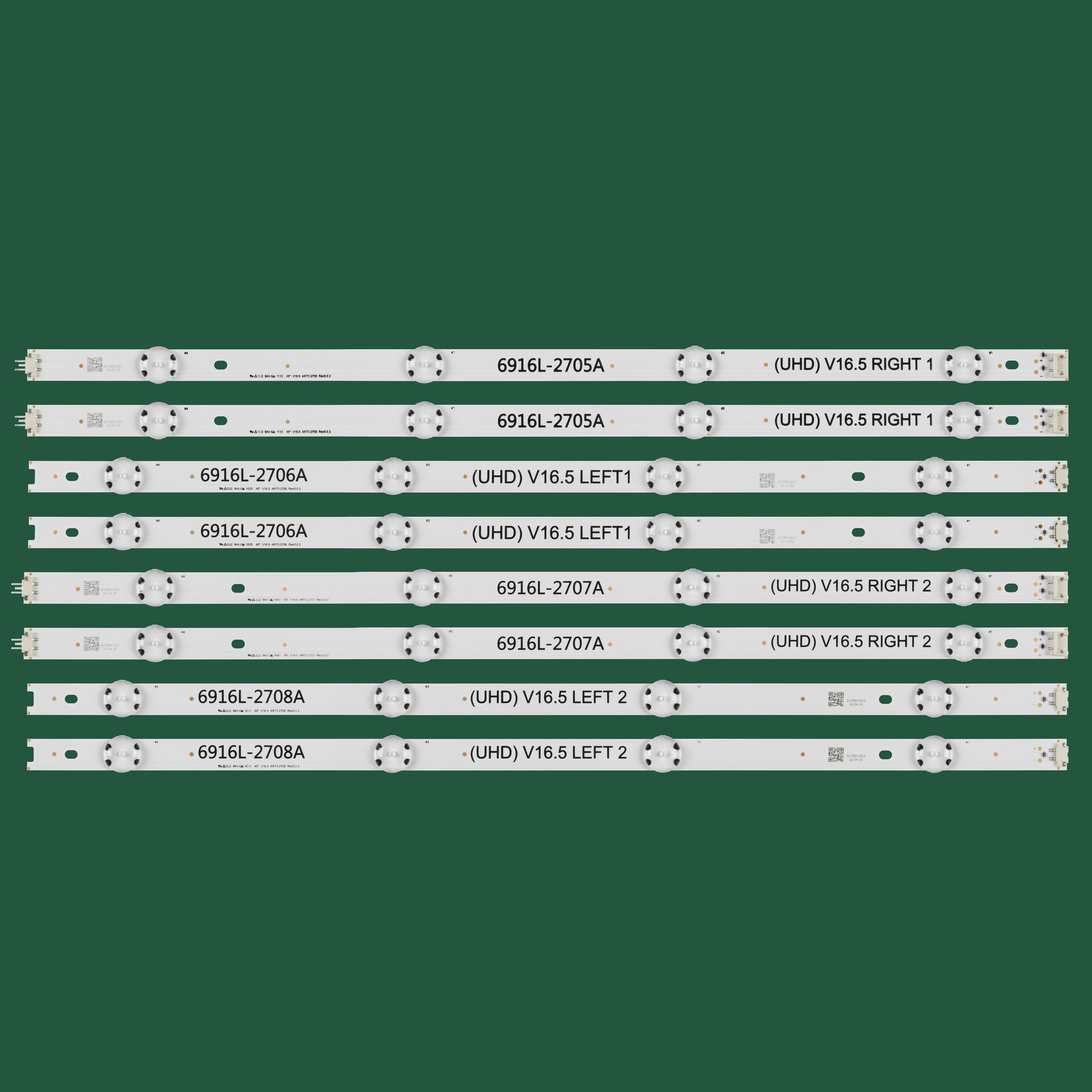 8pcs/set LED strip for 49UH603V-ZE 49UW760H 49UH6030 49LW540S 49LJ510Y 49LJ5150 6916L-2705A 6916L-2706A 6916L-2707A 6916L-2708A