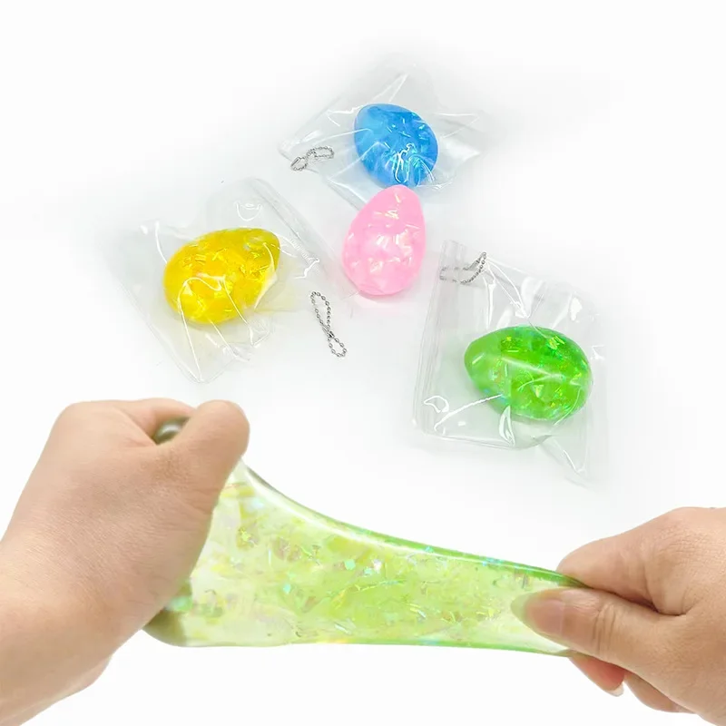 2 pieces of colored random children's stress relief toys golden egg maltose squeezed TPR soft plastic eggs