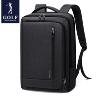 GOLF Business Men's Backpacks Slim Laptop Backpack 15 6 Inches Waterproof Elegant Fashion Man Back Pack For Office Black Oxford 1