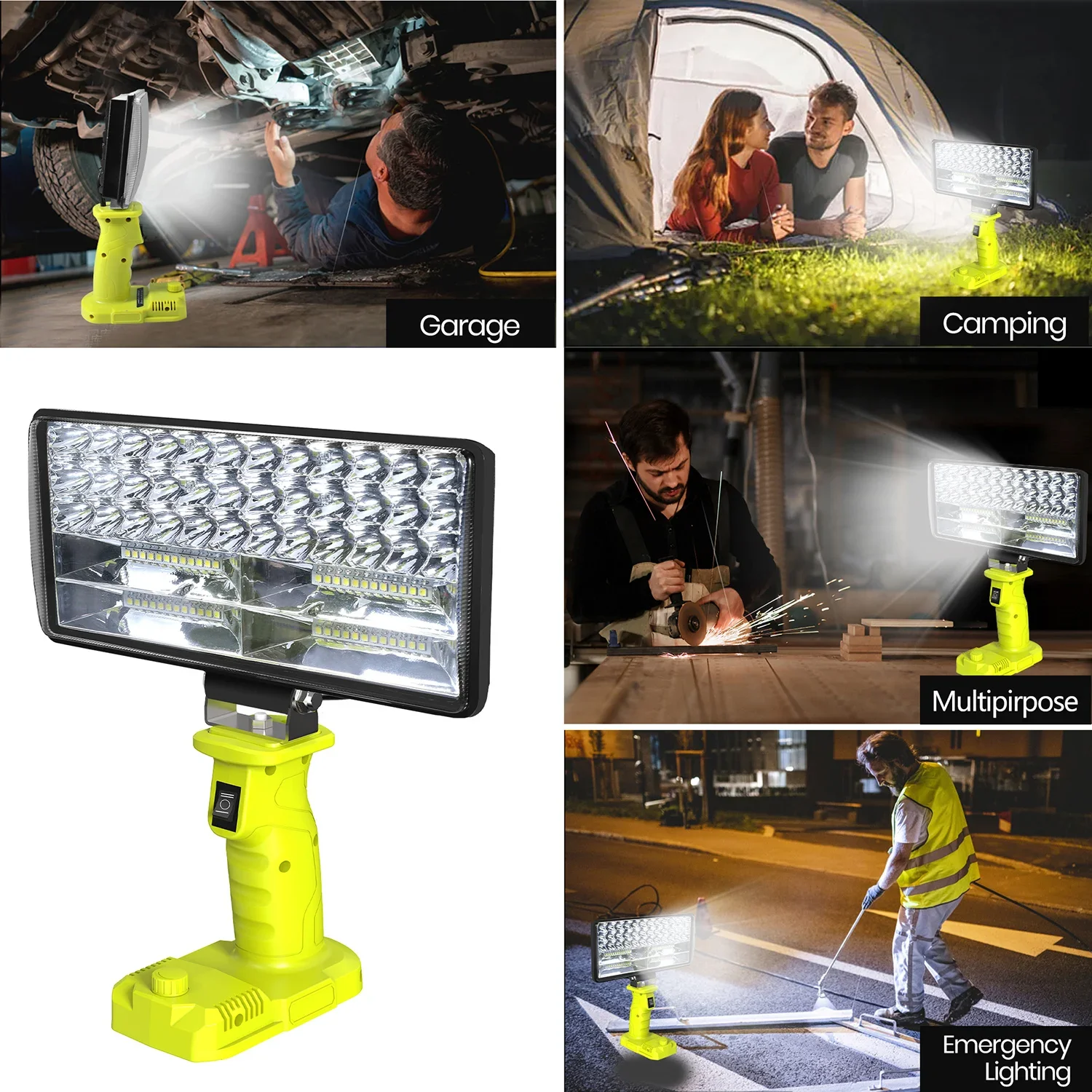 8 Inch Car LED Work Light Flashlight Spotlight Camping Lamp For Ryobi 18V
