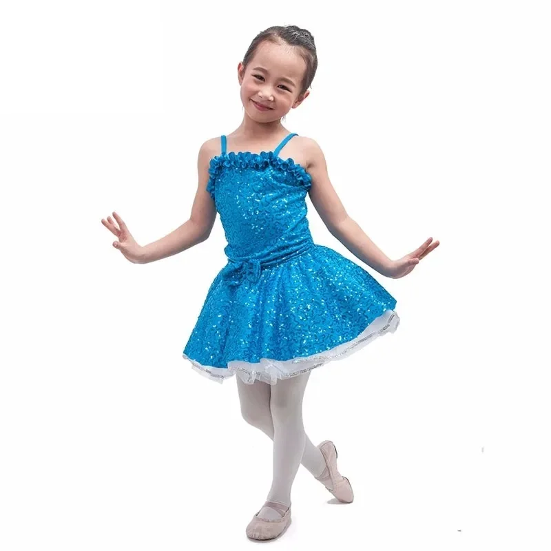 

16013 Peacock Color Sequin Spandex Bodice Ballet Tutu Girls Ballet Dance costume Stage Performance Dance Tutu