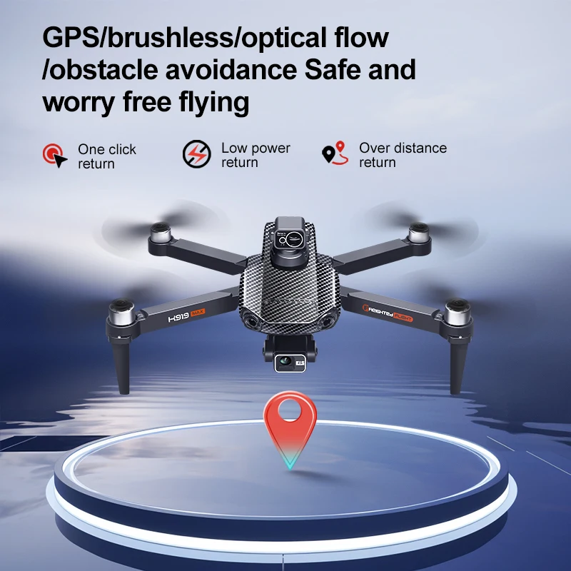 K919 MAX GPS Drone 8K Profession HD EIS Camera 3-axis Gimbal Brushless 360° Obstacle Avoidance With Large Screen Quadcopte Toys