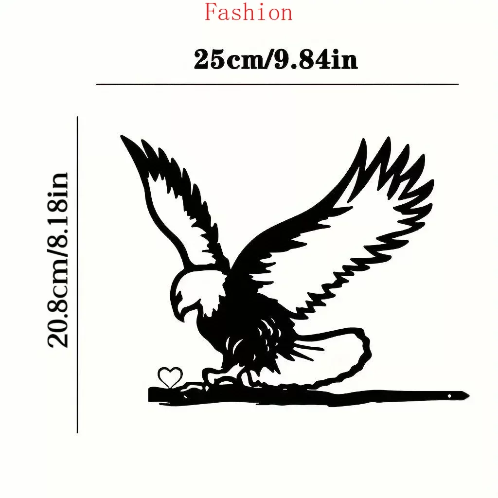 

Eagle on Branch Steel Silhouette Metal Wall Art Home Birthday Decor Garden Yard Patio Outdoor Statue Stake Decoration Perfect wa