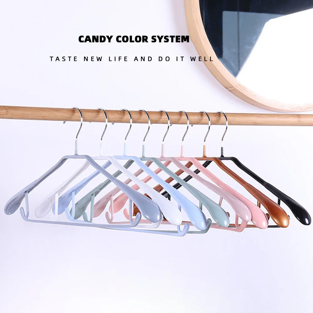 

Thicker Drying Hanging Rack Sturdy and Durable for Bedroom Chrome Plating+pvc Durable Multi Shirt Hangers Non-slip Organizers