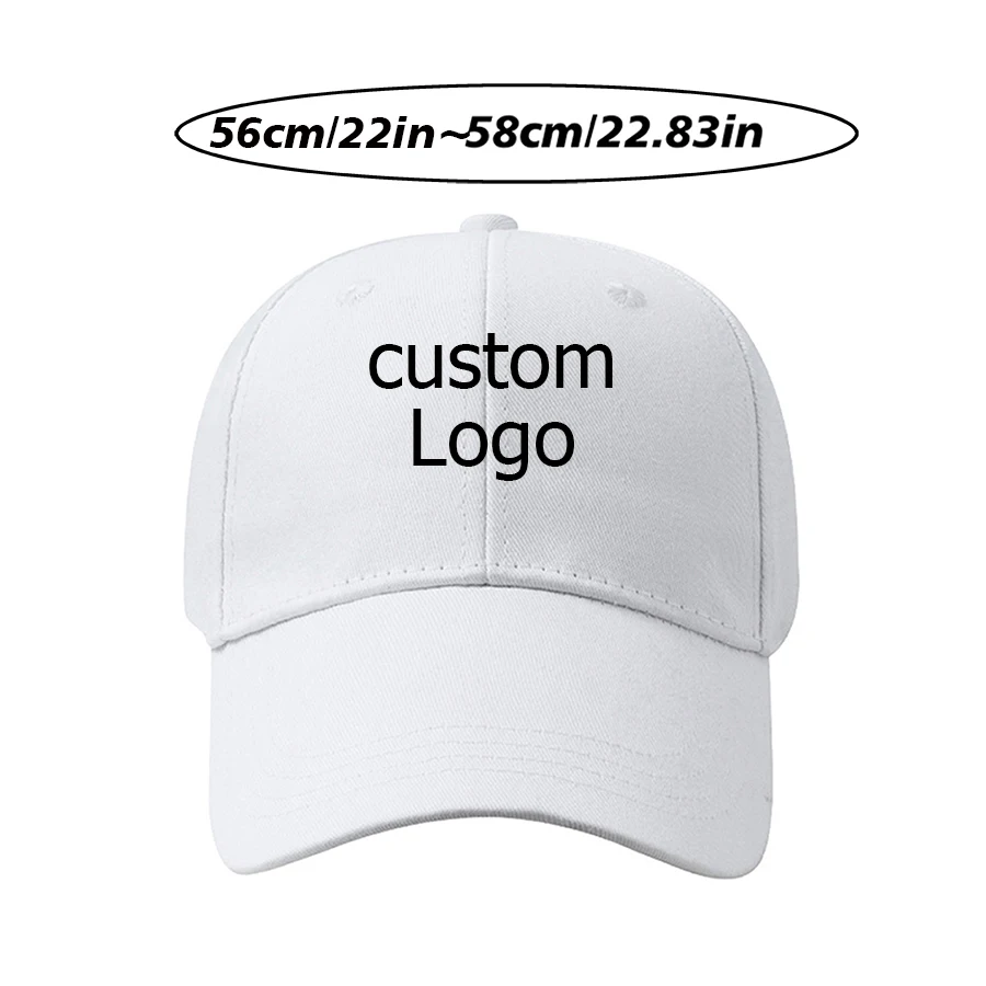 Customization Logo Text Pattern Printed Baseball Caps for Women Man Personalized Hats Casual Hip Hop Cap Black/White/Navy Blue 4
