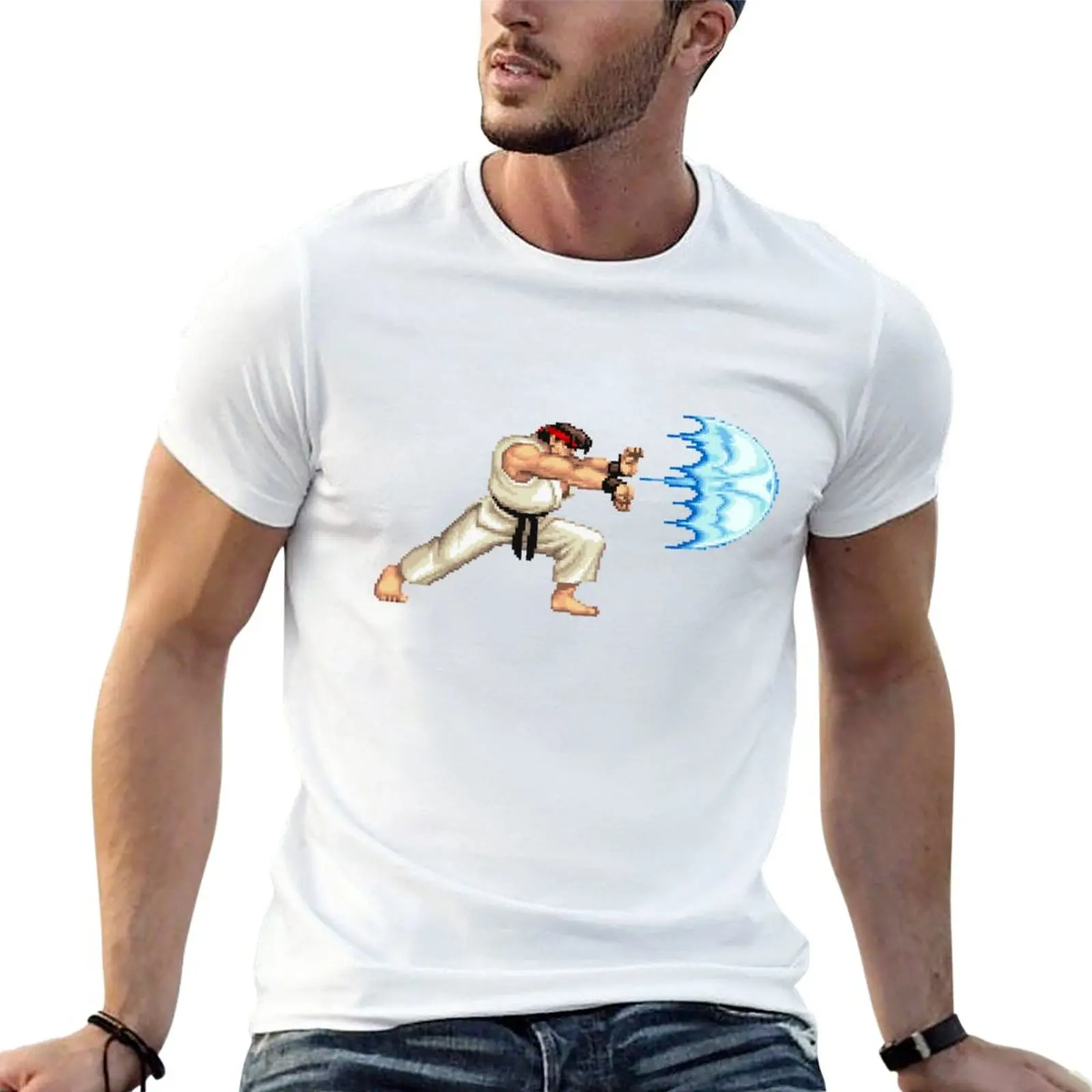 

Ryu Hadouken T-Shirt Short sleeve tee Blouse kawaii clothes mens cotton t shirts