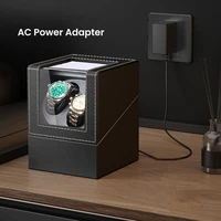 Remontoir de montre double pour montres automatiques, boîte en cuir à 2 emplacements, remontoir de montre pour hommes avec moteur silencieux 2