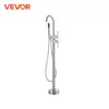 VEVOR Freestanding Bathtub Faucet Floor Mount Shower Mixer Taps For Bathing Showering Pet Cleaning Drains Toilet Flushing 1