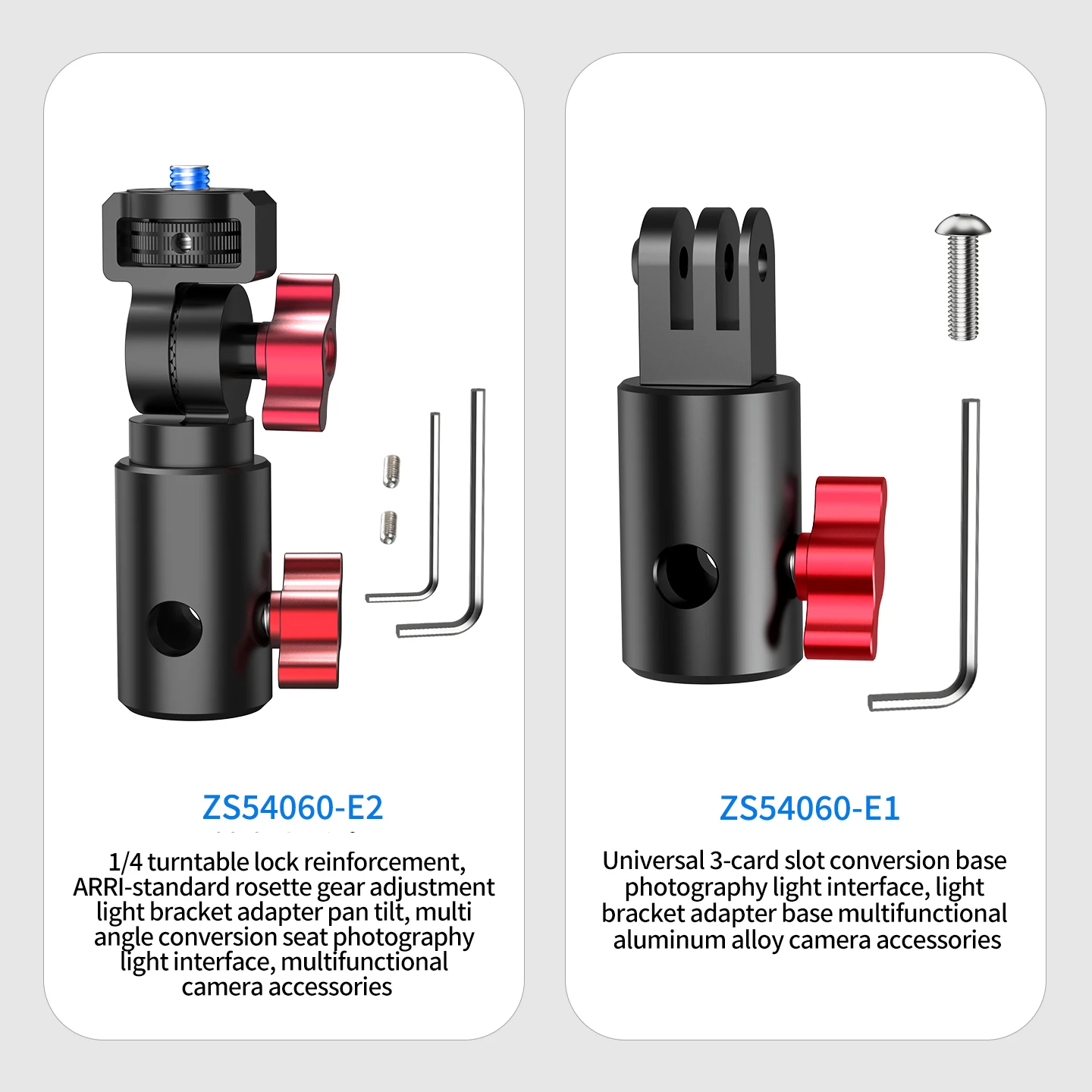 Schnellverschluss-Adapter, schnelle Installation, Stativhalterung für Gopro Insta360 Osmo 360 Action Light Standhalter 1/4 Zoll-20 Kugelkopfhalterung – Detail 22
