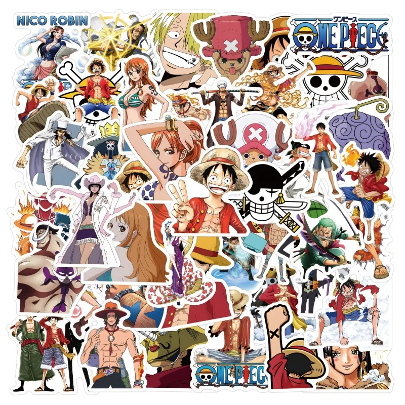 

50pcs One Piece Cartoon Sticker Manga Suitcase Computer Scooter Car Motorcycle Waterproof Graffiti Guitar Cell Phone Sticker