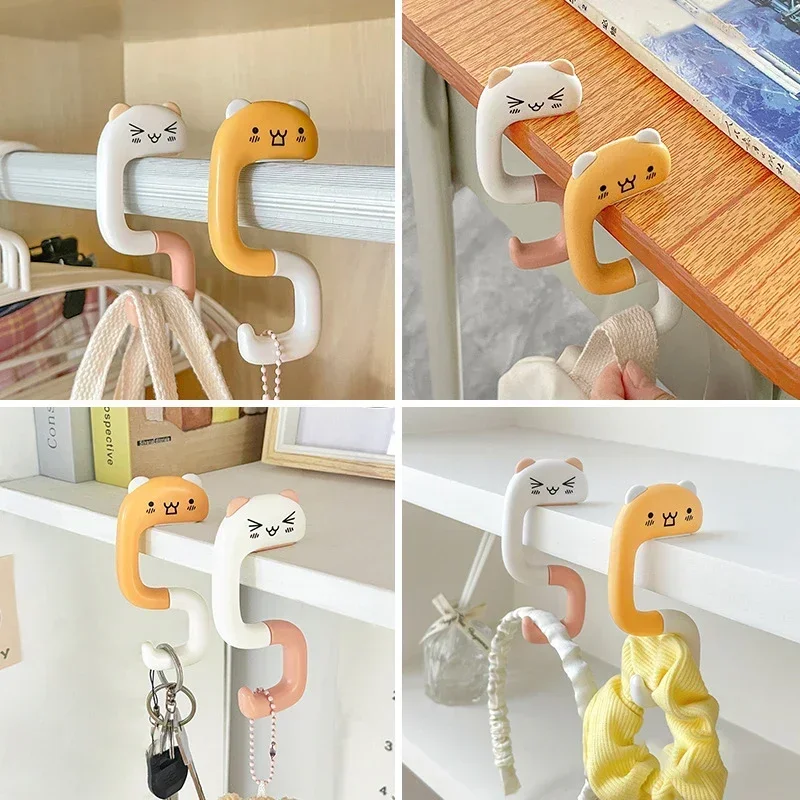 Kawaii Animals Bag Hanger Hooks Foldable Table Side Hooks Travel Purse Handbag Storage Holder Desk Organizers Home Office