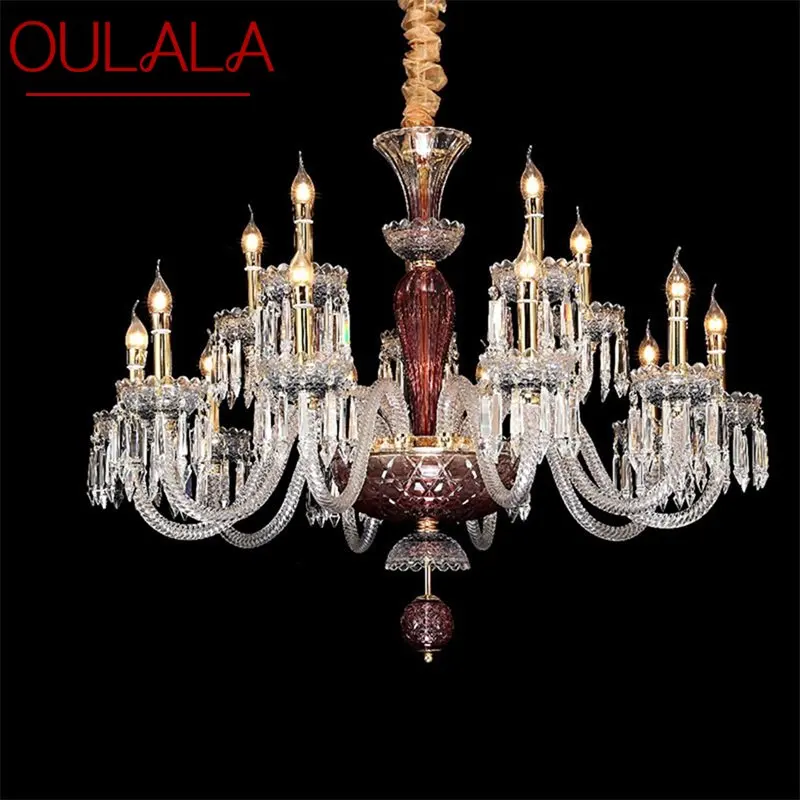 

OULALA European Style Chandelier LED Hanging Pendant Candle Crystal Lights Luxury Fixtures for Home Living Room