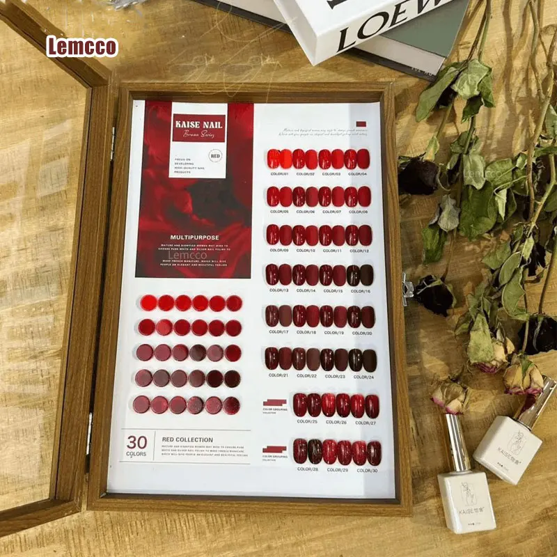 Lencco 30pcs Christmas Gel Nail Polish Set Nail Art Sparkle Gold Red Gel Polish Varnish Semi Permanent UV Gel New Year Nail 15ml 2