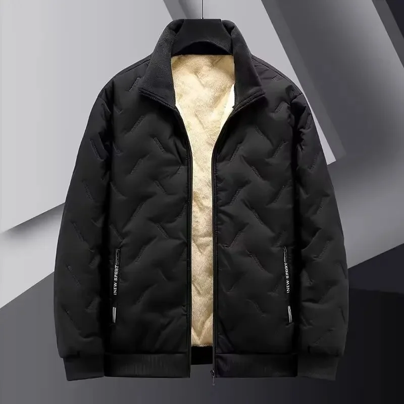 WT-01 black lambswool cotton-padded coat