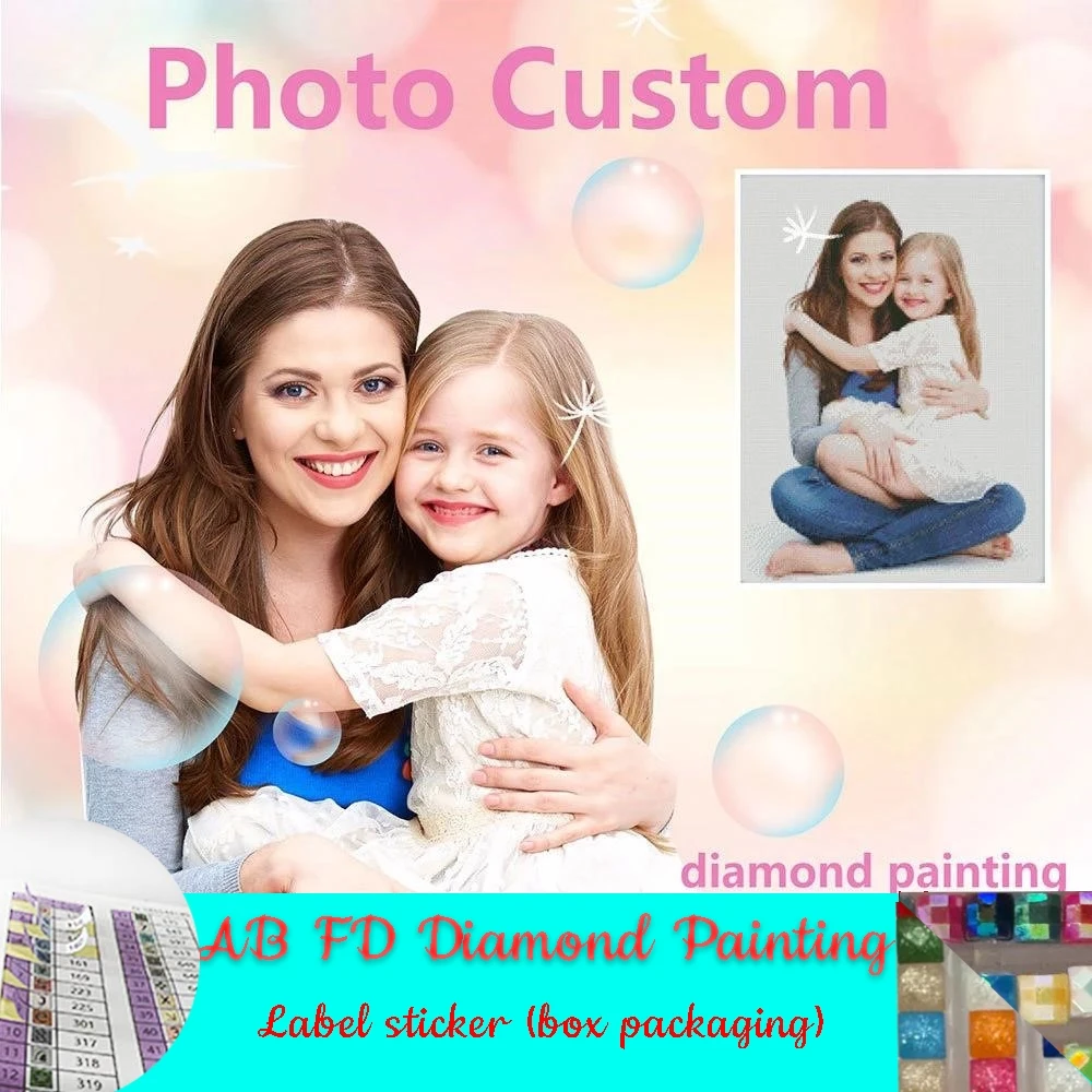 AB FD Diamond Painting Photo Special Velvet Canvas Kit DIY Embroidery Full Drill Home Decor, diamond painting