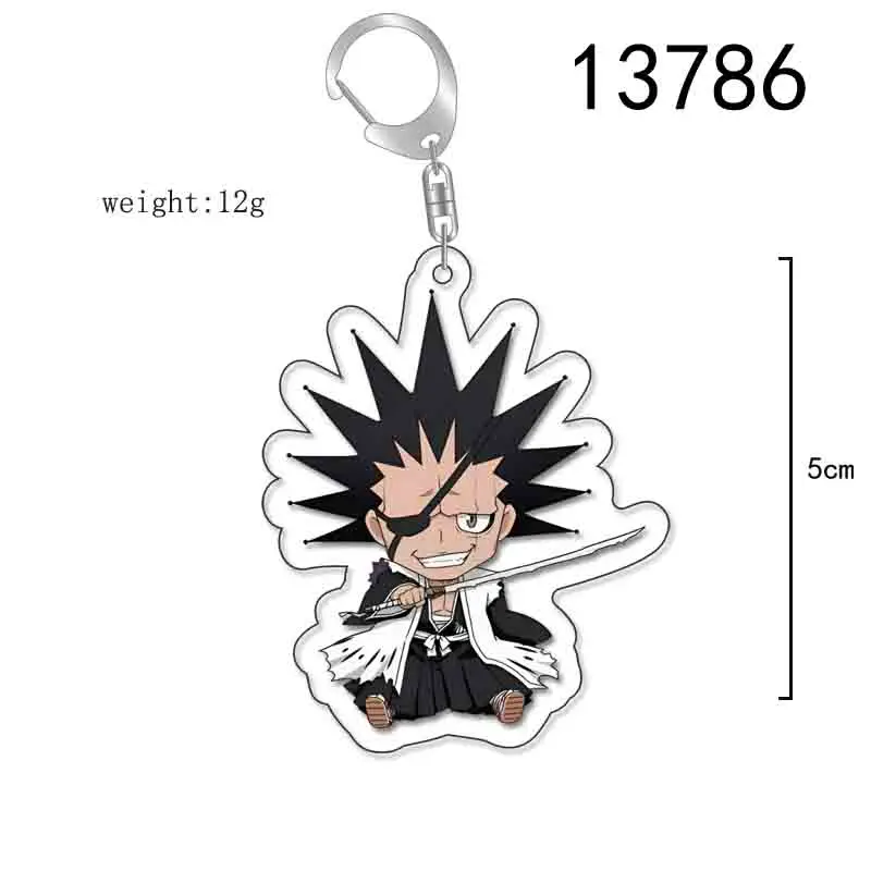 Anime Bleach Acryl Schlüsselanhänger Modische Kurosaki Ichigo Ishida Uryuu Kuchiki Handschellen Cartoon Figuren Schlüsselanhänger Tasche Charmant – Detail 4